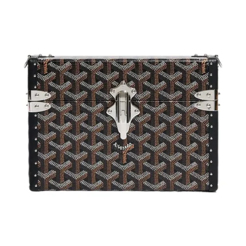 GOYARD Cassette Холст с кожей Комбинированный Основная часть Твердый Чехол Сумка Сумка через плечо Унисекс Черный