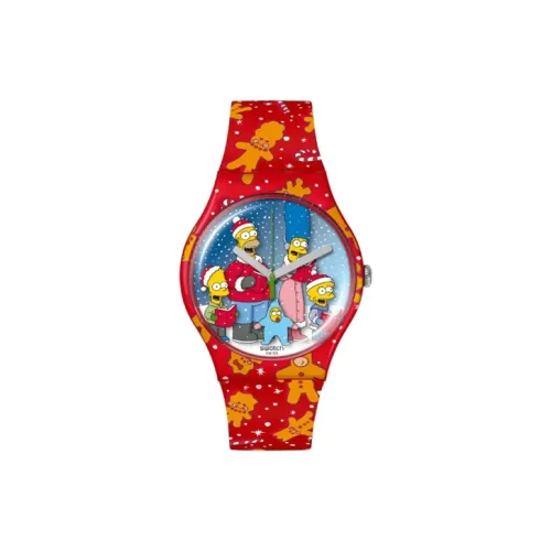 Swatch Quartz Механизм Унисекс Часы 41 мм Многоцветный Циферблат Часы Пластиковый Корпус Часов