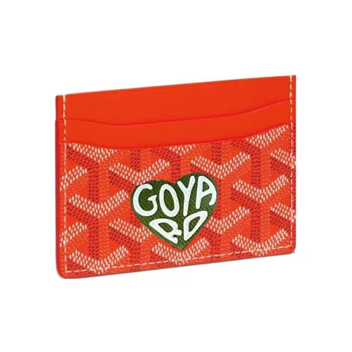 GOYARD Saint Sulpice Холст с кожей Собака's Teeth Картхолдер Картхолдер Унисекс Апельсин Зеленый Маленькое сердце