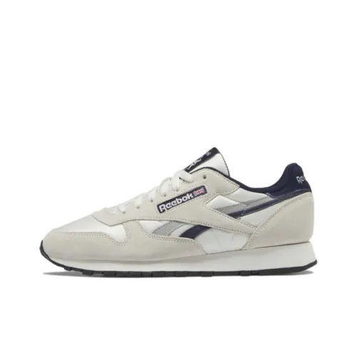 Reebok Classic Leather Low Топ Беговые кроссовки Унисекс Серый Белый