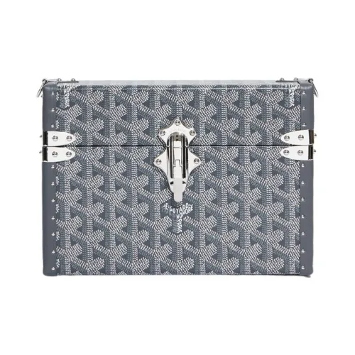 GOYARD Cassette Холст с кожей Комбинированный Основная часть Твердый Чехол Сумка Сумка через плечо Унисекс Серый