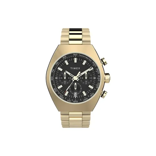 TIMEX TREND Collection Мужские часы Кварцевый механизм Ремешок из нержавеющей стали 42 мм Черный циферблат