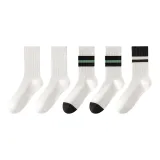 5 пар (2 белых + 2 бело-зеленых с полосами + 1 белая с одной полосой)