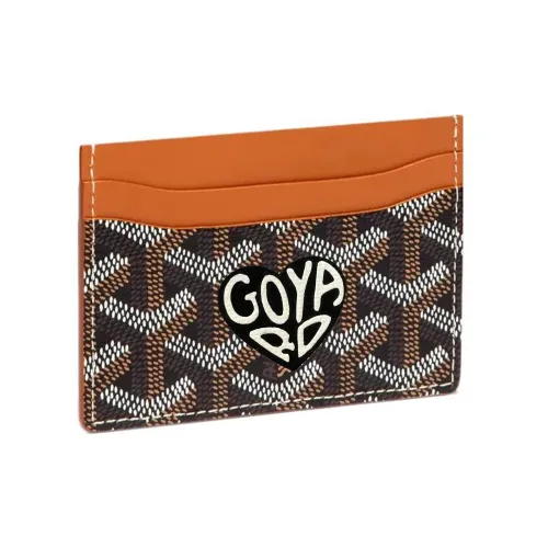 GOYARD Saint Sulpice Холст с кожей Собака's Teeth Картхолдер Картхолдер Унисекс Коричневый Черный Маленькое сердце