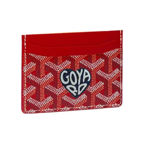 GOYARD Saint Sulpice Холст с кожей Собака's Teeth Картхолдер Картхолдер Унисекс Красный Темно-синий Маленькое сердце