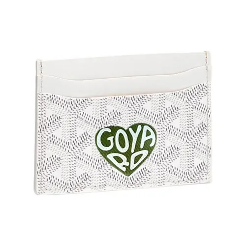 GOYARD Saint Sulpice Холст с кожей Собака's Teeth Картхолдер Картхолдер Унисекс Белый Зеленый Маленькое сердце