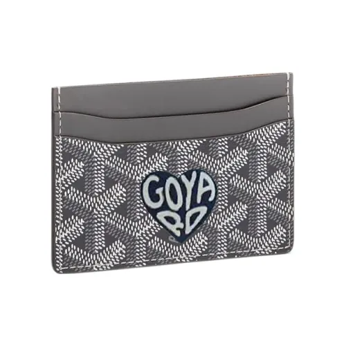 GOYARD Saint Sulpice Холст с кожей Собака's Teeth Картхолдер Картхолдер Унисекс Серый Темно-синий Маленькое сердце