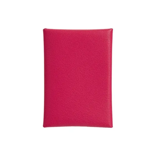 HERMES CalviDuo Chamkila шевро Картхолдер Мини Женские I6 Розовый Extreme Розовый