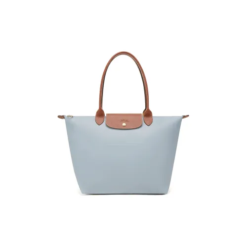 LONGCHAMP Le Pliage Переработанный Холст Сумка-тоут Сумка для покупок Сумка Большая Женская Серый Синий