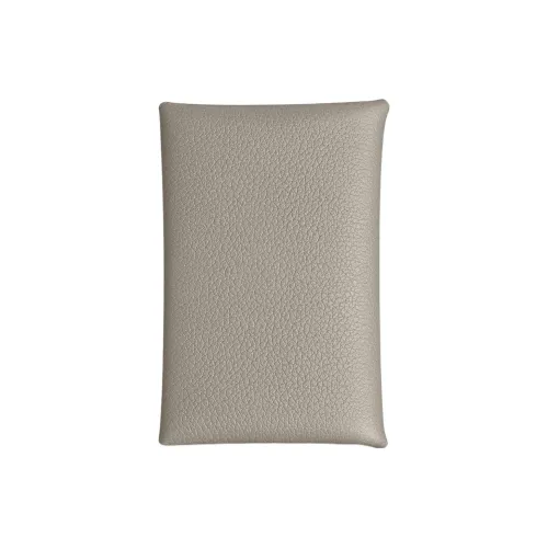 HERMES Calvi Кожа Evercolor Держатель для карт Женский Бетонный серый