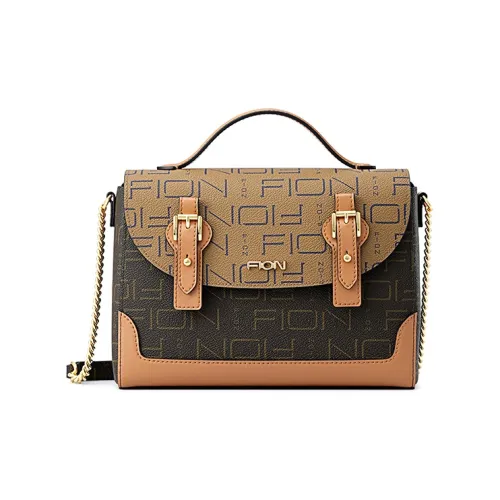 FION Искусственная кожа сумка из коровьей кожи дорожная сумка сумка через плечо сумка среднего размера женская кофейного карамельного цвета