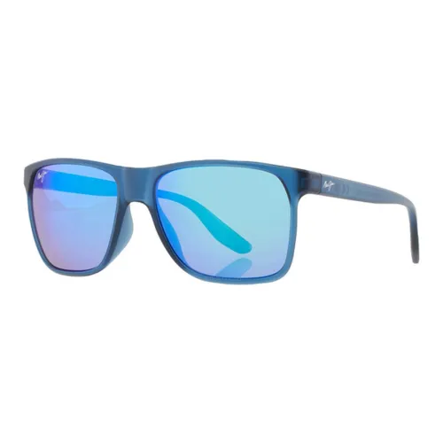 Maui Jim Nylon Rectangular Sunglasses Men's Blue