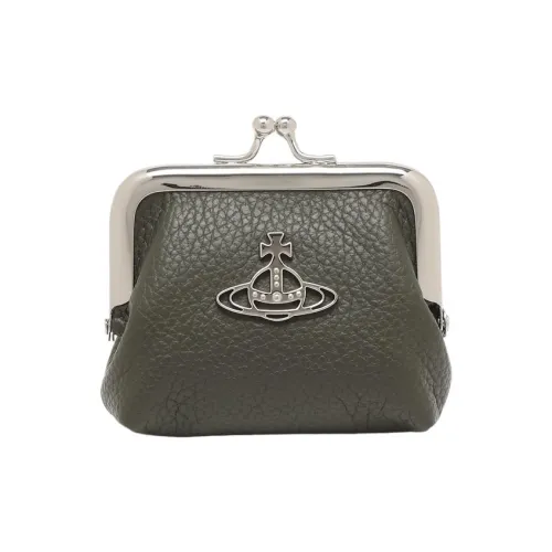 Vivienne Westwood GRAIN LEATHER Монетница Мини Женский Зеленый