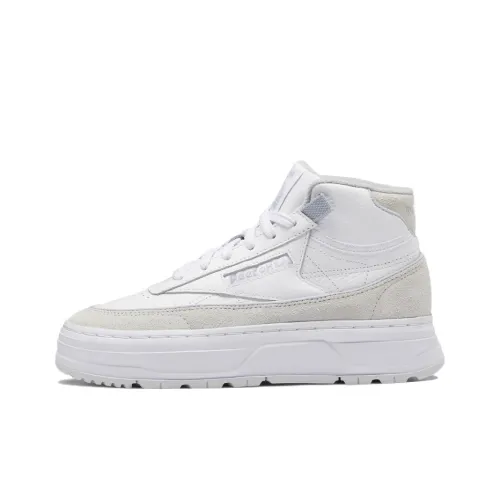 Reebok CLUB C GEO MID Топ Кроссовки для скейтбординга Женские Белые Коричневые