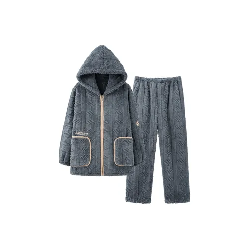 QINJING Светло-синий мужской пижамный комплект