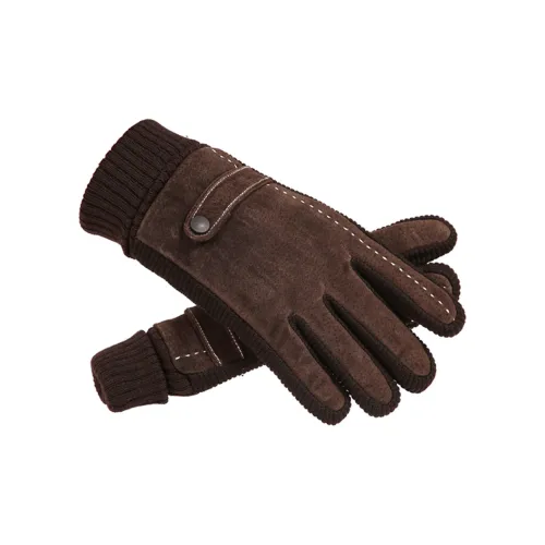 Youyoulan Перчатки из свиной кожи, вязаные, мужские