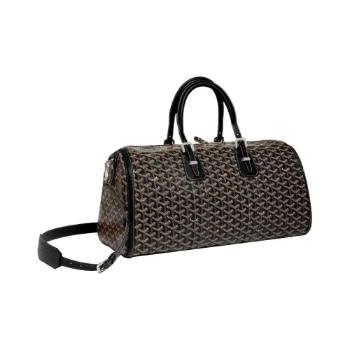 GOYARD Cuir Canvas Leather Portable Crossbody Bag Shoulder Bag Medium Unisex Black GOYARD Cuir Canvas Leather Портативная сумка через плечо плечевая сумка среднего размера унисекс черного цвета