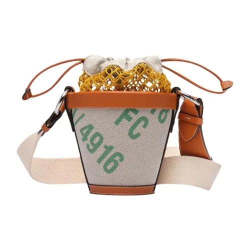 Maison Margiela Linen Bucket Bags Crossbody Bags Shoulder Bag Women's Orange Gray