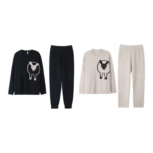 Sha Qian Пижамный комплект Осенний и Зимний Унисекс