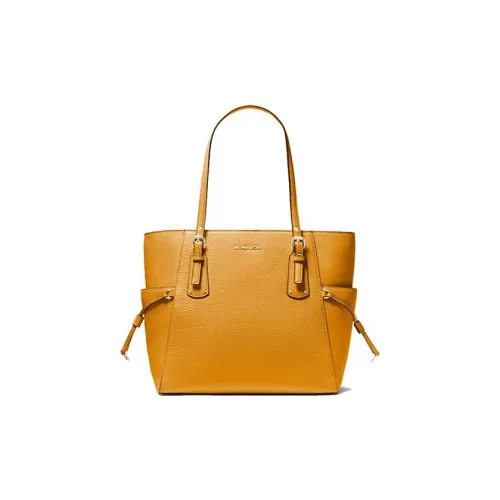 MICHAEL KORS Voyager Зернистая текстура кожа личи кожа сумка-тоут сумка для покупок сумка через плечо женская желтая