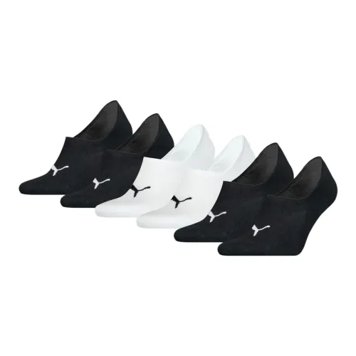 PUMA 6 пар черных + черных + черных + черных + белых + белых женских носков