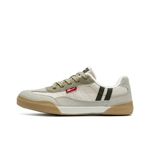 Warrior Термический Slip-Resistant Lightweight Balance Скейтборд Кроссовки Low Top Unisex Бежево-Зеленый