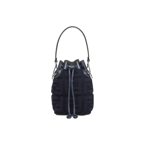 FENDI Mon Tresor Шерсть Трикотажная ткань Ведрообразная сумка Сумка через плечо Сумка мини Женская Синяя