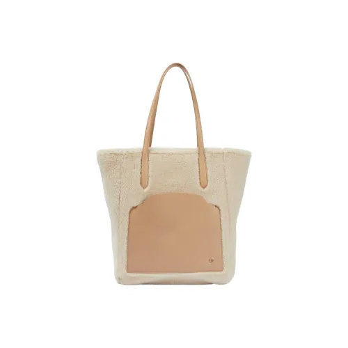 Loro Piana Sesia Shearling Tote Bag Shopping Bag Large Women's Beige