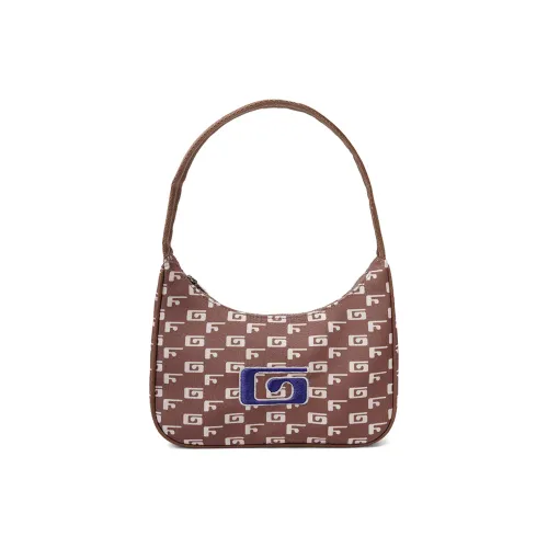 GF Нейлоновая сумка через плечо сумка среднего размера женская коричневый светло-синий