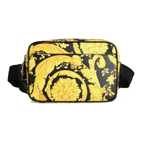 FANSIZHE Коровья кожа Обхват талии Сумка Грудь Сумка Унисекс Черный Желтый