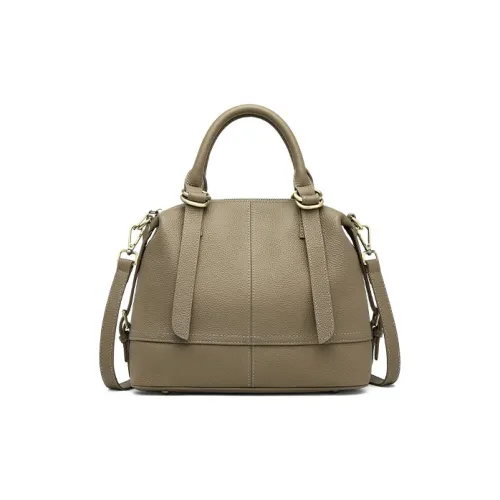 Espin Сумка из крупнозернистой текстуры коровьей кожи одно плечо средний размер женский черный слоновый серый миндально-зеленый