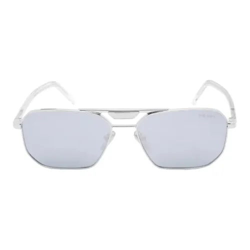 PRADA Металл Aviator Солнцезащитные очки Мужские Серебряные