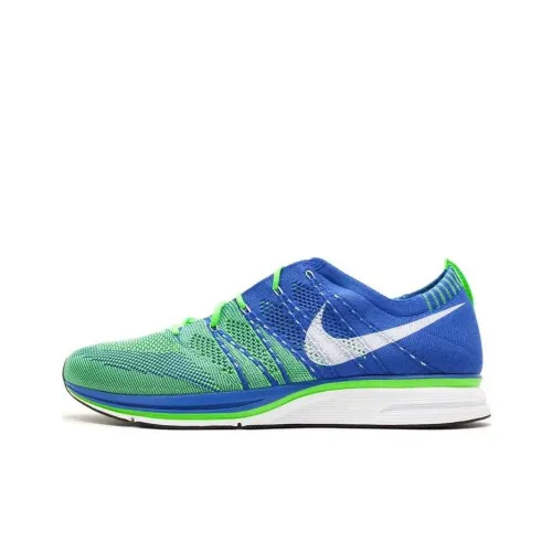Nike Flyknit Trainer Low Беговые кроссовки Мужские Синие Зеленые