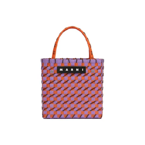 MARNI Полипропиленовая Тоут Сумка Сумка для покупок Мини Сумка Женская Фиолетовая и Оранжевая