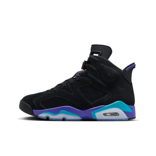 Jordan Air Jordan 6 'Аква' MID Топ Винтажные баскетбольные кроссовки Мужской Черный Фиолетовый