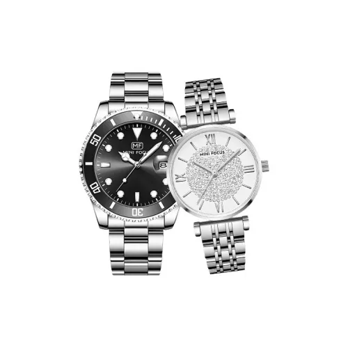 MINIFOCUS Кварцевый механизм ремешок из нержавеющей стали унисекс черный циферблат