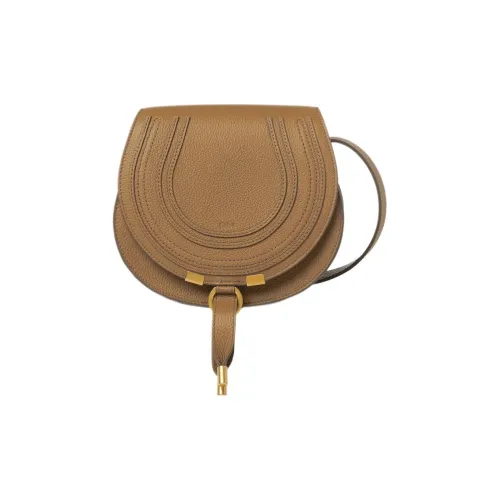 Chloe Marcie Телячья кожа Седло Сумка Сумка через плечо Маленькая Женская Clay Brown