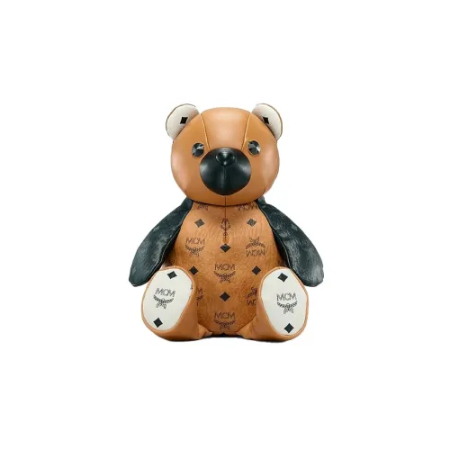 MCM Visetos Покрытый холст Кожа Рюкзак Женские Коньячный