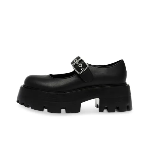 STEVE MADDEN Квадратный каблук Mary Jane обувь 6 см женская черный