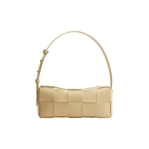 Bottega Veneta Brick Cassette Sheepskin Portable Crossbody Bag Shoulder Bag Women's Oatmeal