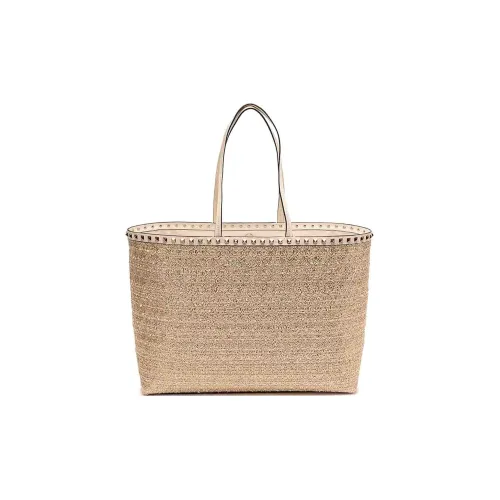 Valentino Rockstud Телячья кожа Тоут Сумка Сумка для покупок Сумка на плечо Сумка Женская Светлый Умбра