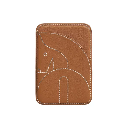 HERMES MagSafe Swift Кожа Держатель для карт Мужской Коричневый