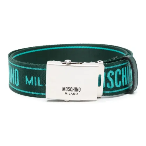 MOSCHINO Ремень Мужской Зеленый Ширина 4CM