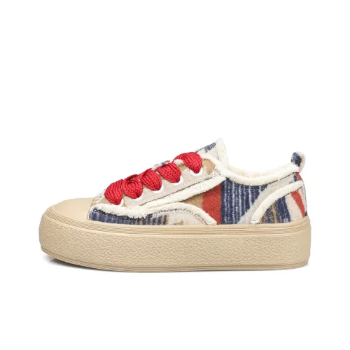 B10CROWN Low-Top Canvas Shoes Maillard Style Wool Women's