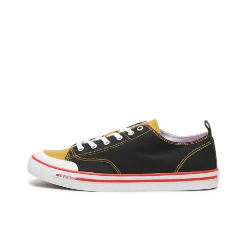 DIESEL Low-Top Canvas Shoes Yellow Black Men's