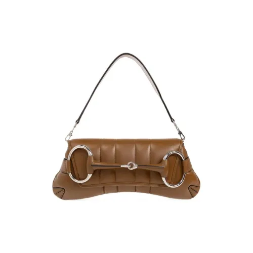 GUCCI HORSEBIT CHAIN Кожа Сумка Сумка через плечо Женская Коричневая