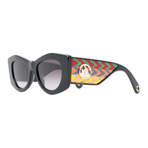 Lanvin Ацетат Ткань Нерегулярная форма Солнцезащитные очки Женские Черный