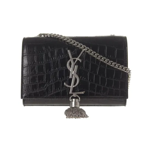 SAINT LAURENT Kate Кошелек из коровьей кожи сумка с кисточкой сумка через плечо сумка на плечо женская черная