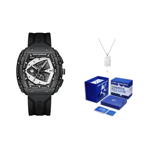 FAIRWHALE Driver Collection Кварцевый механизм Силиконовый ремешок Часы Мужские Черный циферблат