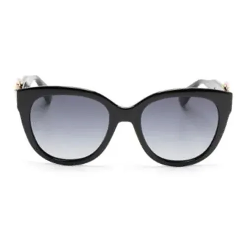 MOSCHINO Пластик Нерегулярная форма Солнцезащитные очки Женские Черный